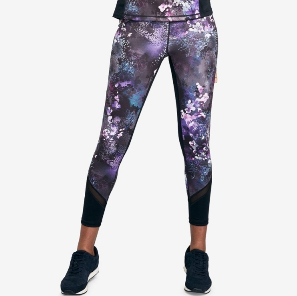 Ideology 7/8 Leggings Purple Floral Print S - Picture 1 of 14